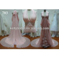 New Arrival flowing chiffon floor length real sample new evening dress